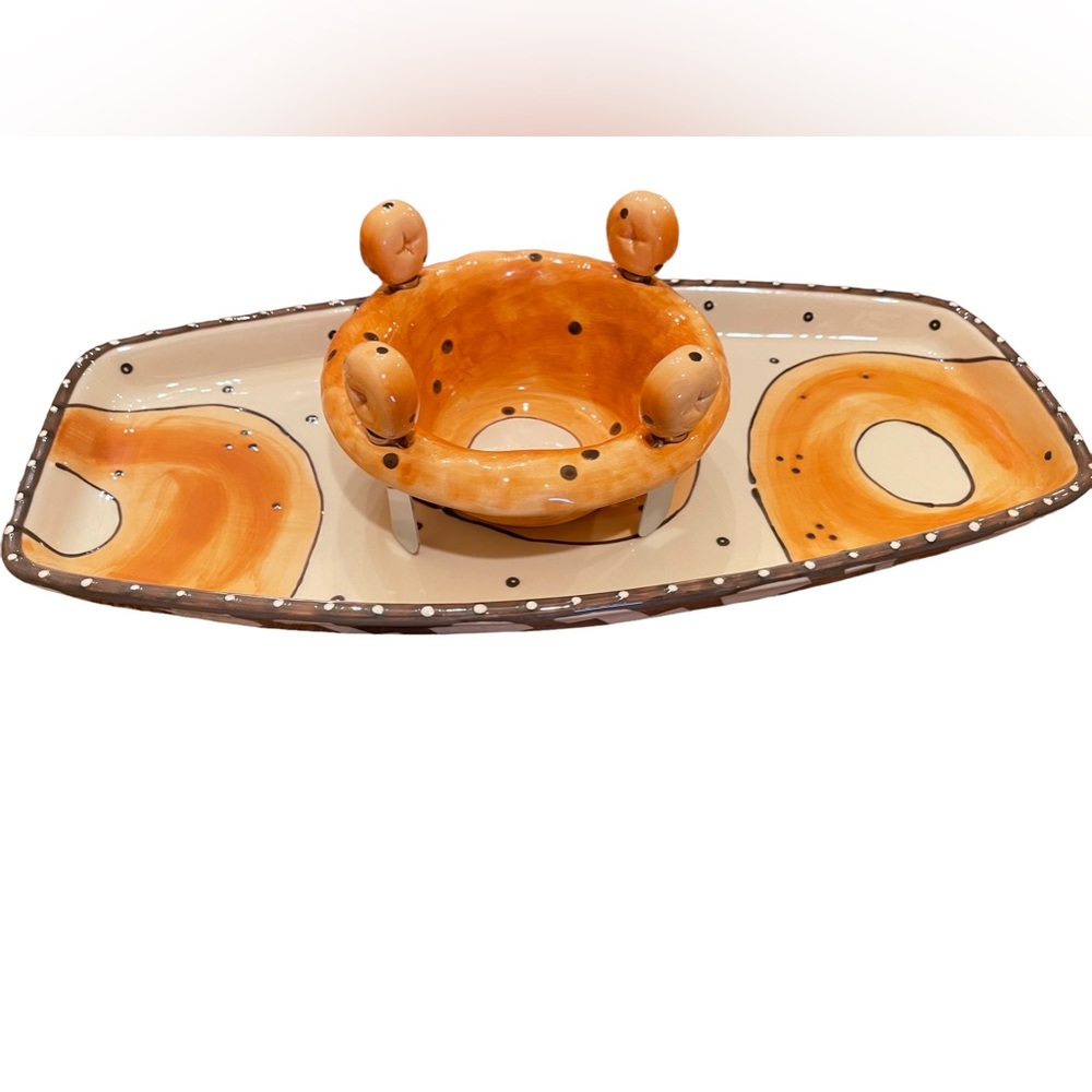 New Handcrafted bagel platter Ceramic Serving Set
